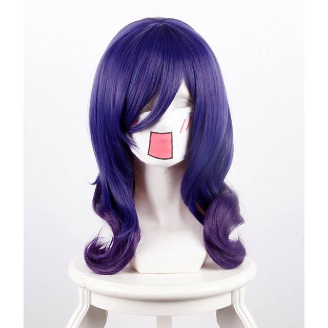  Cosplay Costume Wig Synthetic Wig Straight Straight Wig Medium Length Purple Synthetic Hair Women's Purple