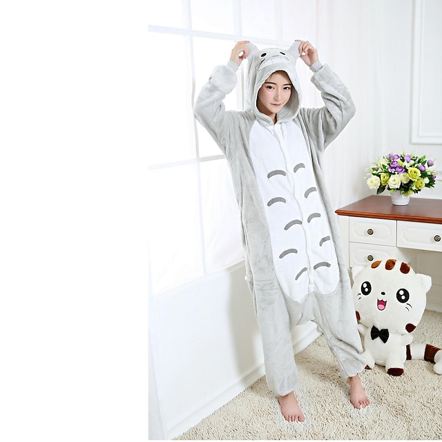 Toys & Hobbies Cosplay & Costumes | Adults Kigurumi Pajamas Anime Cat Onesie Pajamas Velvet Mink Gray Cosplay For Men and Women 