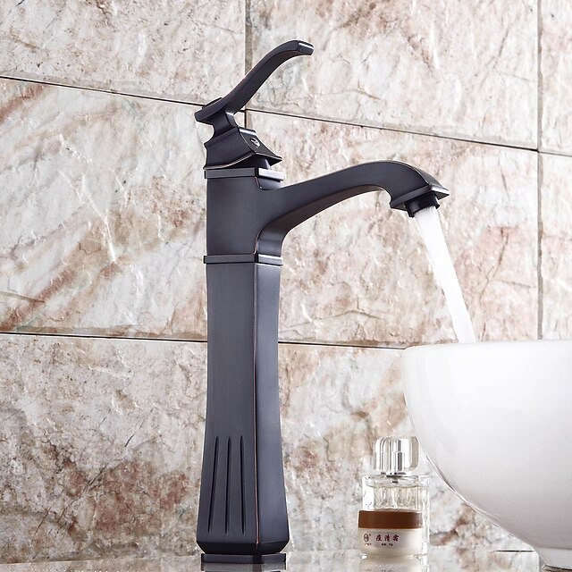  Bathroom Sink Faucet - Widespread Oil-rubbed Bronze Centerset Single Handle One HoleBath Taps / Brass