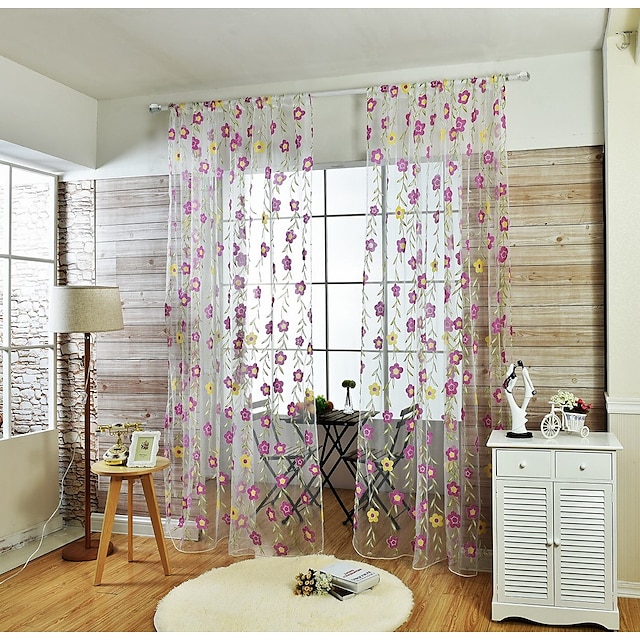 Country Sheer Curtains Shades One Panel Living Room   Curtains