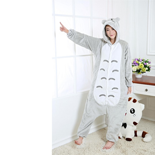 Toys & Hobbies Cosplay & Costumes | Adults Kigurumi Pajamas Anime Cat Onesie Pajamas Velvet Mink Gray Cosplay For Men and Women 