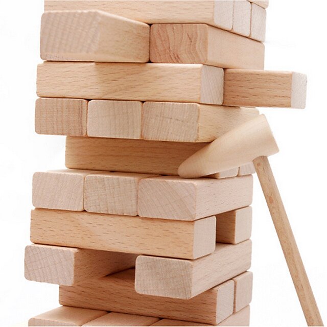  Muwanzi 54 pcs Stacking Game Wooden Blocks Jenga Wooden Professional Balance Kid's Adults' Toys Gifts