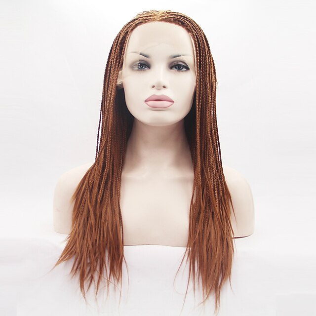  Synteettiset pitsireunan peruukit Suora Yaki Suora Yaki Lace Front Peruukki Vaaleahiuksisuus Pitkä Hyvin pitkä Golden Blonde Synteettiset hiukset Naisten Luonnollinen hiusviiva Letitetty peruukki