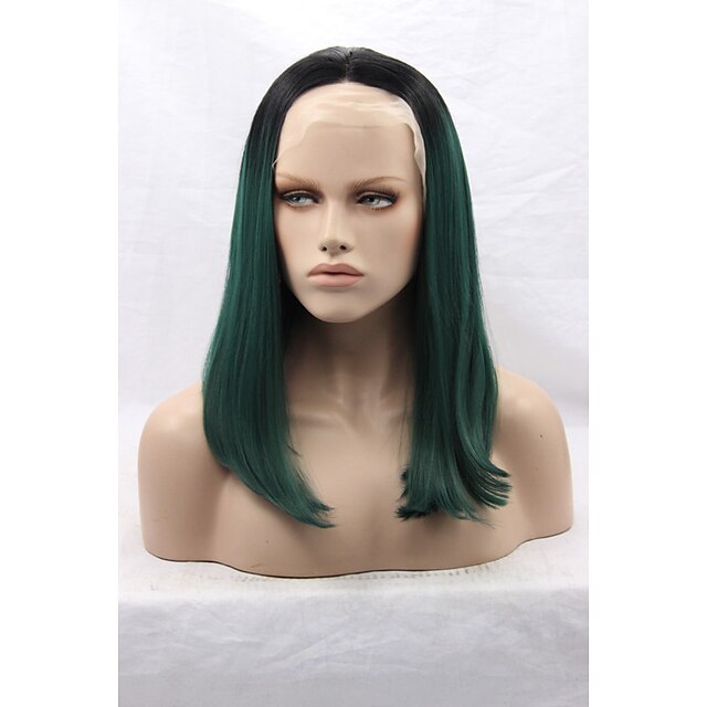  Synthetic Lace Front Wig Straight Straight Layered Haircut Lace Front Wig Natural Black Synthetic Hair Women's Natural Hairline
