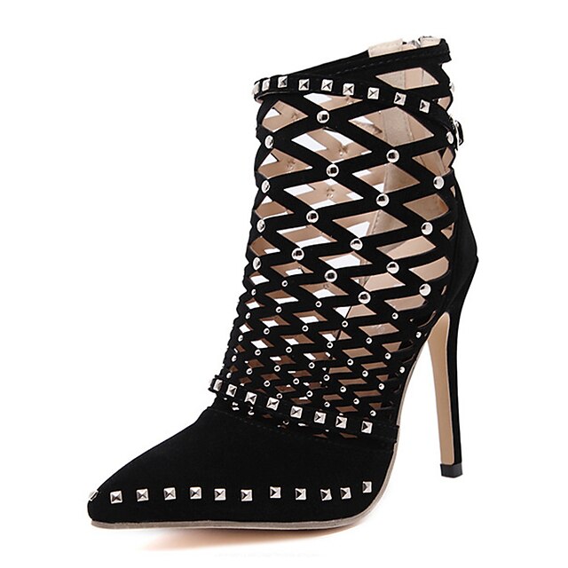  Women's Shoes Leatherette Spring / Summer / Fall Comfort / Novelty / Gladiator Sandals Stiletto Heel Rivet Black / Wedding