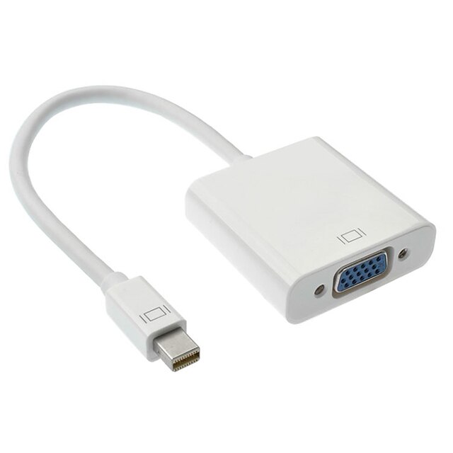  0.3M 1FT Mini DisplayPort | Thunderbolt® to to VGA Female Cable White for MacBook Air/MacBook Pro/iMac/Mac mini(DP-010)