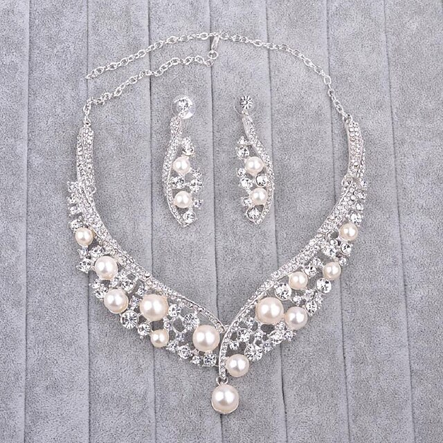 Pentru femei Imitație de Perle / Ștras Set bijuterii - Include Argintiu Pentru Nuntă