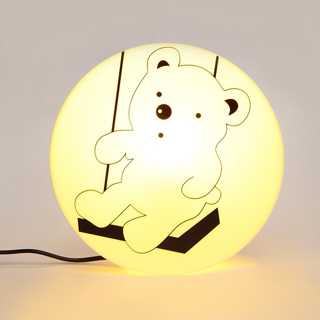  E14 220V Little Bear High Temperature Resistant Plastic LED Light And  Creative 3D Wall Paper Wall Lamp