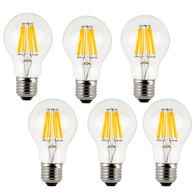  KWB 6db 7 W Izzószálas LED lámpák 760 lm E26 / E27 A60(A19) 8 LED gyöngyök COB Dekoratív Meleg fehér Hideg fehér 220-240 V / 6 db. / RoHs