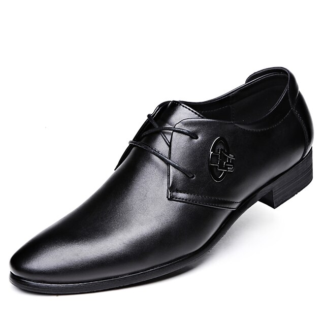  Bărbați Pantofi Piele Primăvară Vară Toamnă Iarnă Confortabili Oxfords Plimbare Dantelă Pentru Nuntă Party & Seară Negru