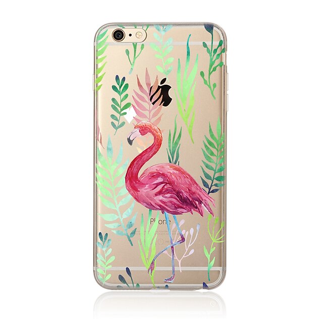  Etui Käyttötarkoitus Apple iPhone X / iPhone 8 Plus / iPhone 8 Läpinäkyvä / Kuvio Takakuori Flamingo / Eläin Pehmeä TPU
