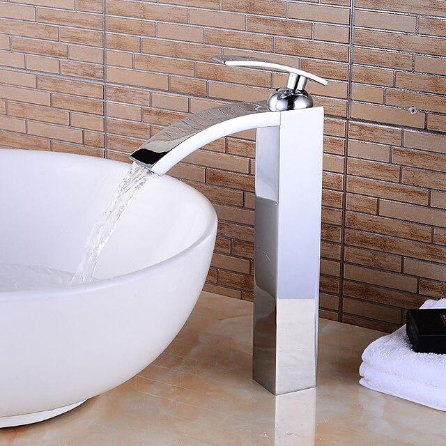  Bathtub Faucet - Waterfall Chrome Centerset Single Handle One HoleBath Taps