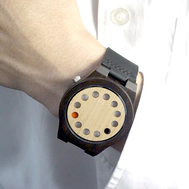  Ανδρικά Ρολόι Ξύλο Μοναδικό Creative ρολόι Μοδάτο Ρολόι Αθλητικό Ρολόι Χαλαζίας Γιαπωνέζικο Quartz / Hot Πώληση Δέρμα Μπάντα Πολυτέλεια