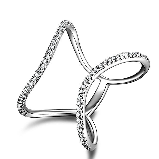  Női Band Ring Gyűrű Ujjperc gyűrű Ezüst Ezüst hölgyek Szokatlan Egyedi Esküvő Parti Ékszerek / Eljegyzési gyűrű