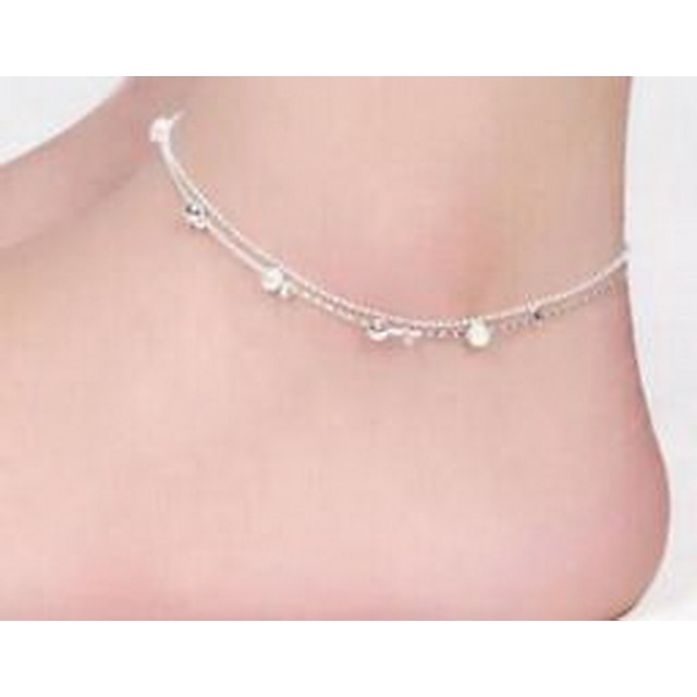  Dames Enkelring /Armbanden Sterling zilver Modieus leuke Style Dubbele laag Sieraden Voor Bruiloft