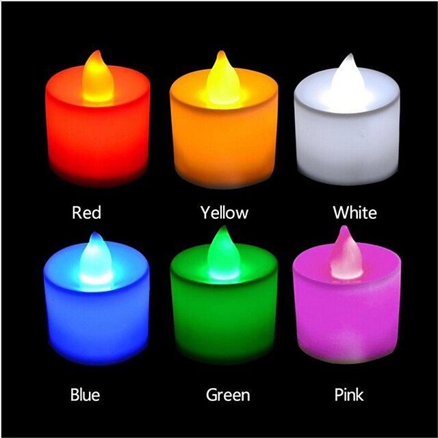  3W Luzes de LED em Vela T 1 LED Dip 300 lm Vermelho / Azul / Amarelo / Verde / Rosa Decorativa AC 85-265 V 24 pcs