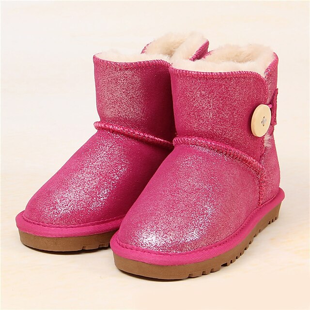 בנות נעליים נצנצים חורף מגפי שלג נוחות מגפיים עקב שטוח נצנצים עבור קזו'אל כתום פוקסיה סגול בהיר אדום ורוד
