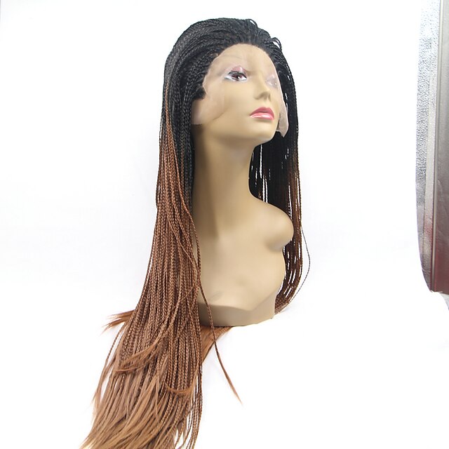  Syntetisk blonder foran parykker Rett Syntetisk hår Naturlig hårlinje / Parykk med fletter / Afrikanske fletter Brun Parykk Dame Naturlig