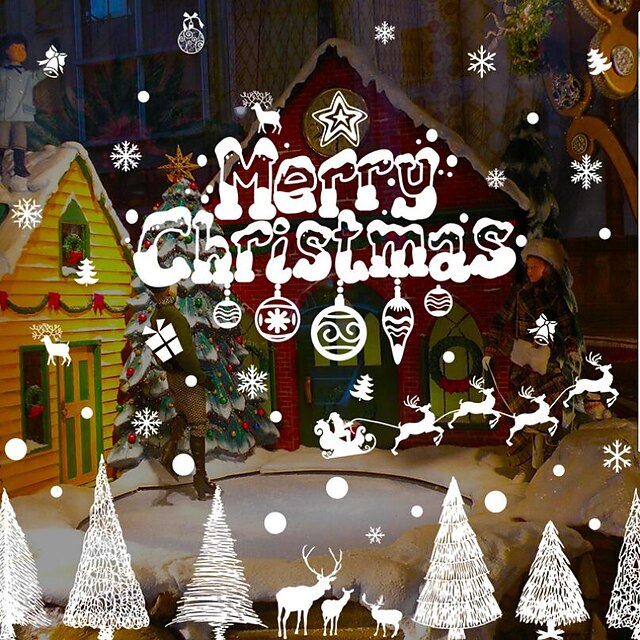  Kerstmis / Woorden en Citaten / Feest Muurstickers Vliegtuig Muurstickers Decoratieve Muurstickers Huisdecoratie Muursticker Wand / Glas / Badkamer Decoratie / Verwijderbaar / Verstelbaar