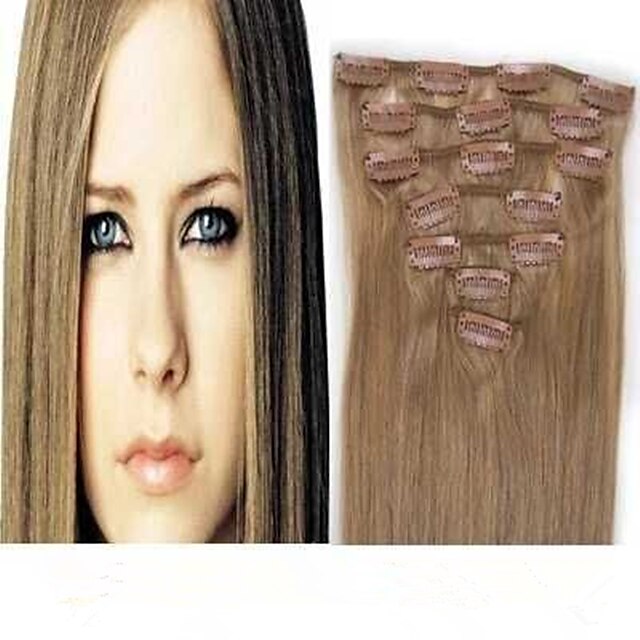  2015 nieuwe aankomst grade8a 100 human hair straight clip in indian clip in hair extensions voor vrouwen in voorraad