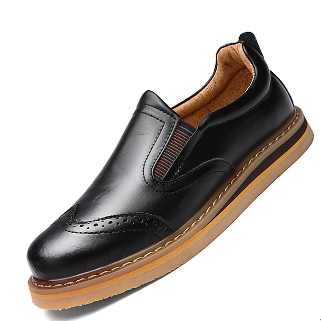  Miehet kengät Nahka Kevät Kesä Syksy Talvi Comfort Mokkasiinit Solmittavat Käyttötarkoitus Kausaliteetti Musta Vaalean ruskea Tumman