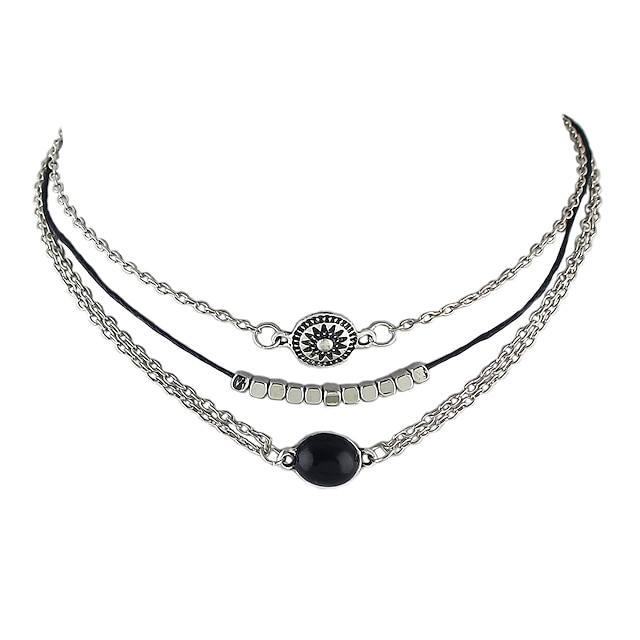  Women's Choker Necklace Basic Alloy Silver Necklace Jewelry For Party Daily Casual