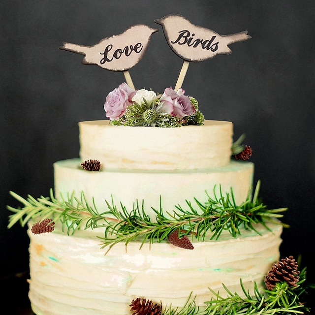  אביזרים לעוגה עץ / חומר מעורב קישוטי חתונה מסיבת החתונה נושא קלאסי כל העונות