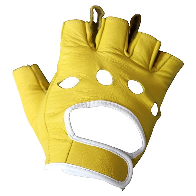  Bike Gloves / Cycling Gloves Breathable Anti-Slip Sweat-wicking Protective Half Finger Sports Gloves Road Bike Cycling Yellow for Adults' Outdoor