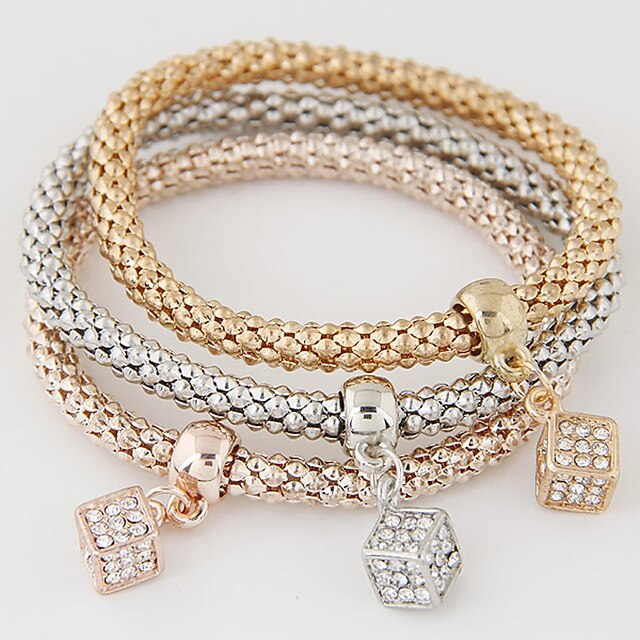  Damen Bettelarmband Mehrlagig Stapel Stapelbar damas Luxus Europäisch Simple Style Modisch Diamantimitate Armband Schmuck Regenbogen Für Geschenk Alltag