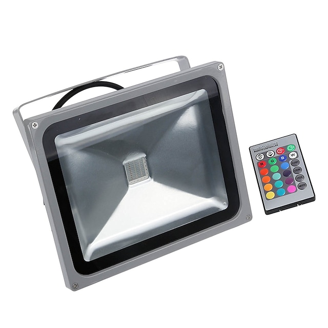  LED Floodlight Remote Controlled Adjustable Easy Install Waterproof Wall Outdoor Lighting Garage/Carport RGB 85-265V