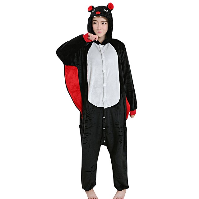  Adults' Kigurumi Pajamas Bat Onesie Pajamas Velvet Mink Black Cosplay For Men and Women Animal Sleepwear Cartoon Festival / Holiday Costumes
