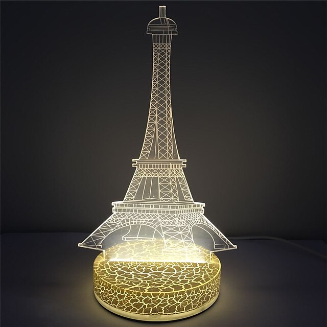  semester dekoration torndesign 3d illusion ledde akryl nattlampa