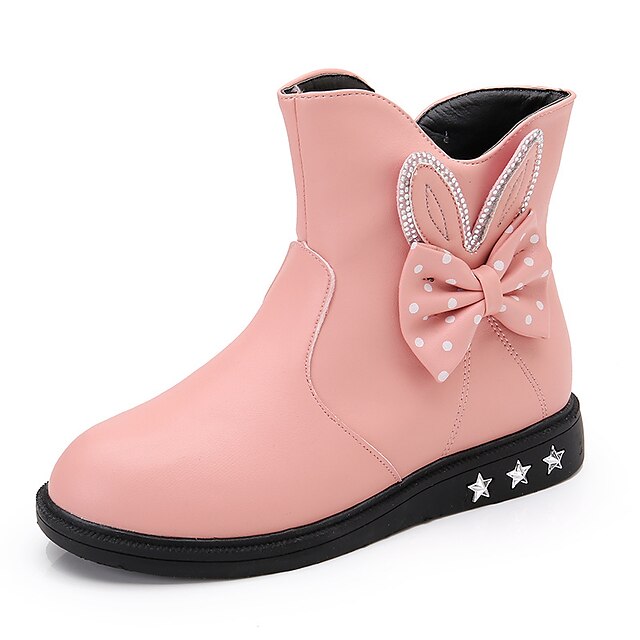  女の子 靴 レザーレット コンフォートシューズ ブーツ 用途 カジュアル ブラック レッド ピンク