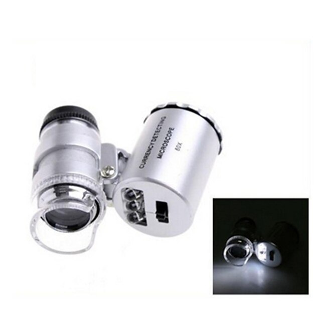 ZW-9882 60X Mini Plastic Optical Glass Lens Magnifier (3 * LR1130)