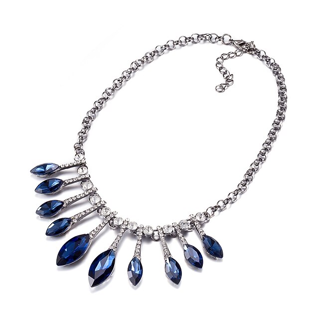  Collier Pendentif Colliers Fantaisie Femme Diamant synthétique Strass Blanc Bleu Gris Croix Personnalisé unique Franges Mode euroaméricains Doré Blanche Bleu Gris Colliers Tendance Bijoux pour