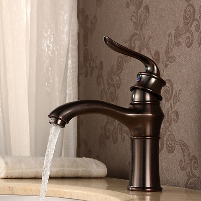  Bathroom Sink Faucet - Standard Oil-rubbed Bronze Deck Mounted Single Handle One HoleBath Taps
