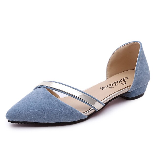  Mulheres Sapatos Courino Verão Conforto Sandálias Sem Salto Cinzento Claro / Rosa claro / Azul Claro