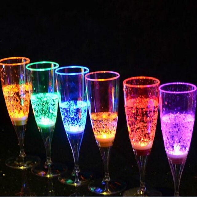  pezsgős üveg lumineszcencia üveg 6,8 * 18cm véletlenszerű szín