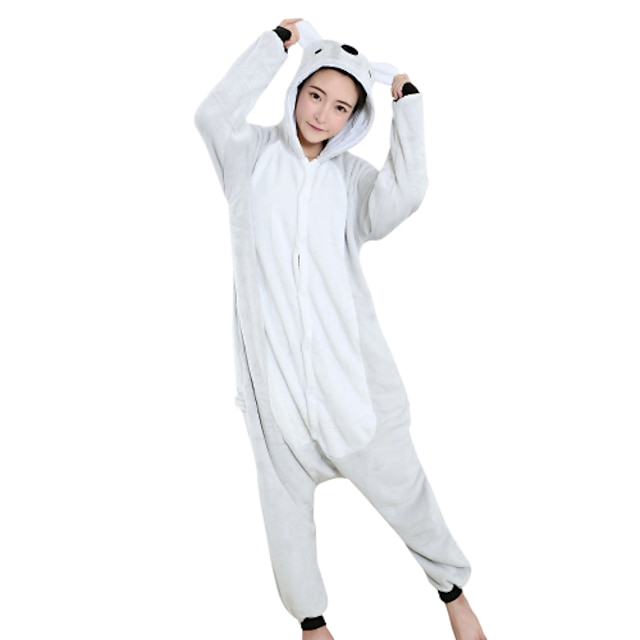  Adults' Kigurumi Pajamas Koala Onesie Pajamas Velvet Mink Gray Cosplay For Men and Women Animal Sleepwear Cartoon Festival / Holiday Costumes