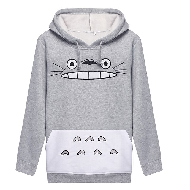  Inspirerad av Min granne Totoro Katt Animé Cosplay-kostymer Japanska cosplay Pull Tryck Långärmad Kappa Till Herr Dam