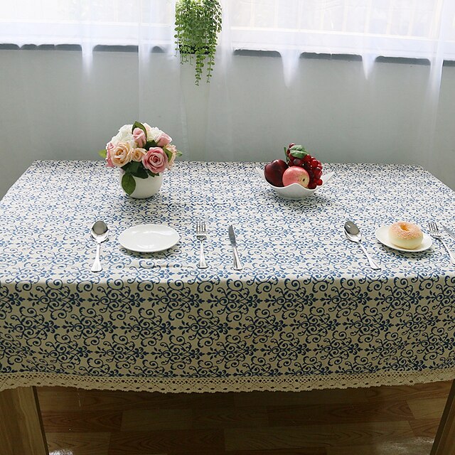  Neliö Kukka Table Cloths , Linen materiaali Hotel ruokapöytä Häihin Illallinen Taulukko Dceoration Illallinen sisustus Favor Sisustus