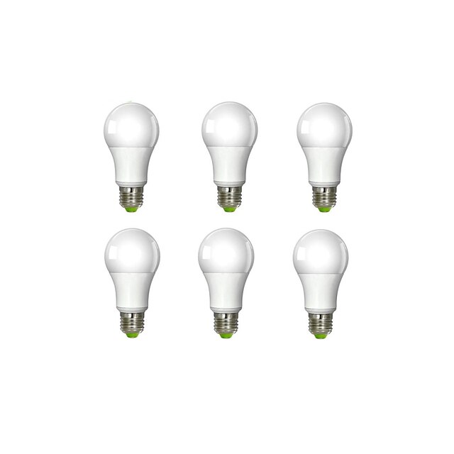  6шт 7 W Круглые LED лампы 450-500 lm E26 / E27 A60(A19) 1 Светодиодные бусины COB Тёплый белый 100-240 V / 6 шт. / RoHs