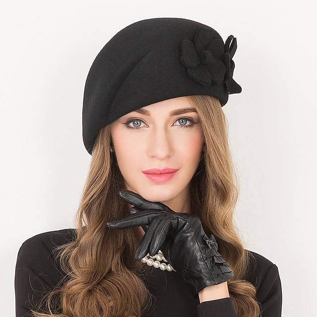  berretto Lana Berretto cappello Cappello Fedora Matrimonio Informale Tè Kentucky Derby Corsa di cavalli Elegante Semplice Con Fantasia floreale Copricapo Copricapo