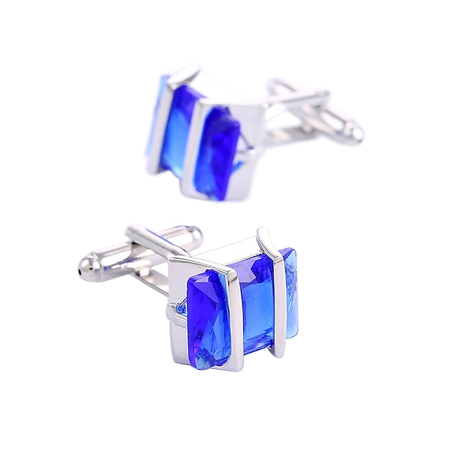  Cufflinks Stylish Crystal Alloy Brooch Jewelry Blue For Wedding Special Occasion Office / Career Daily Casual Formal / Non-personalized