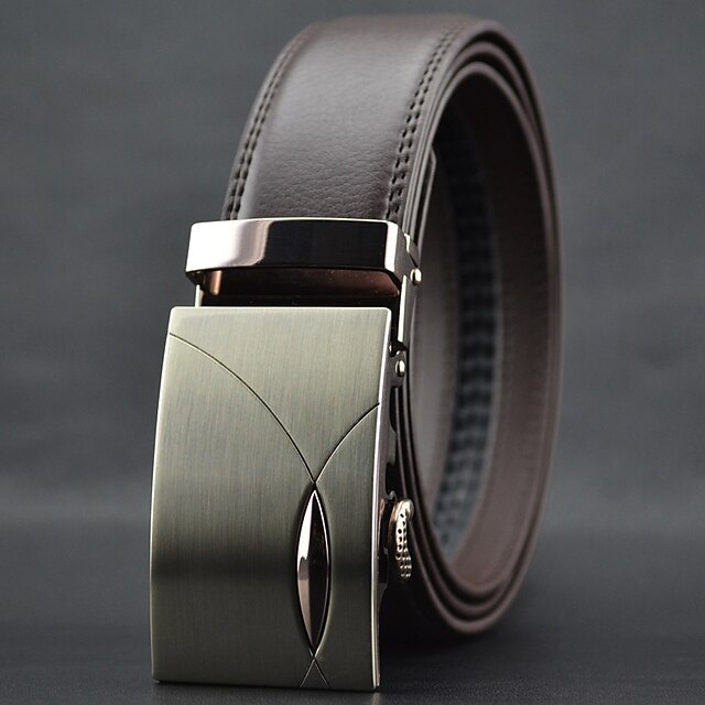  Men's Luxury / Work / Casual Leather / Alloy Waist Belt - Solid Colored Stylish