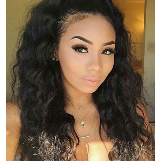  Aidot hiukset Lace Front Peruukki tyyli Brasilialainen Vesiaalto Peruukki 130% 150% 180% Hiusten tiheys ja vauvan hiukset Luonnollinen hiusviiva Afro-amerikkalainen peruukki 100% käsinsidottu Naisten