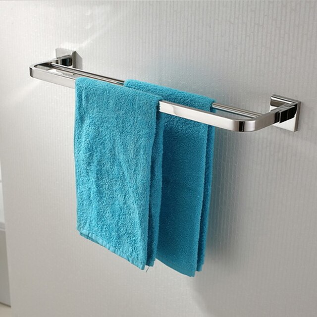  Barre porte-serviette Moderne Acier inoxydable 1 pièce - Bain d'hôtel Barre à 2 tours