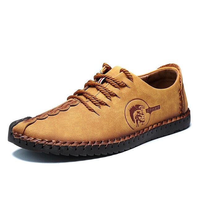  Hombre Los zapatos de cuero Microfibra Primavera / Otoño Oxfords Antiestático Amarillo / Caqui / Negro / Con Cordón / Zapatos Confort / EU42