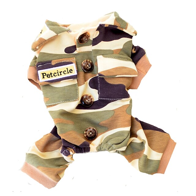  Dog Jumpsuit Puppy Clothes Camo / Camouflage Fashion Winter Dog Clothes Puppy Clothes Dog Outfits Camouflage Color Costume for Girl and Boy Dog Cotton S M L