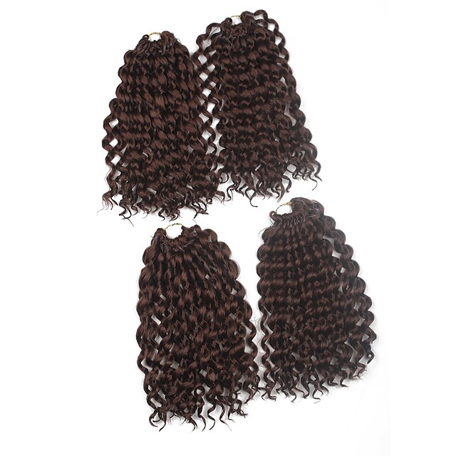  ブレイズヘア カール 前のループかぎ針編みの三つ編み / 人毛エクステンション 100％カネカロン髪 髪の三つ編み 日常